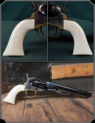 Grips ~ Hand made Bone one piece Grips - For Model 1862 Police RJT#6805