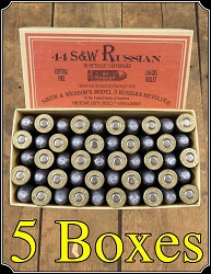 All 5 Boxes 210.44 Russian 200 Grn  Lead Cowboy Ammunition Box of 50