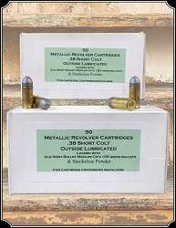 2 box's 50: WheelGun, 38 SHORT COLT, 125 Grain, Lead Round Nose, 730 fps