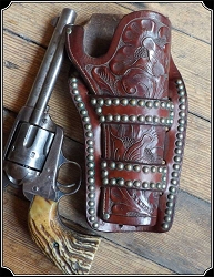  H.H. Heiser No. 2710 Mexican hand carved Loop Holster for a Colt Single Action Army Revolver